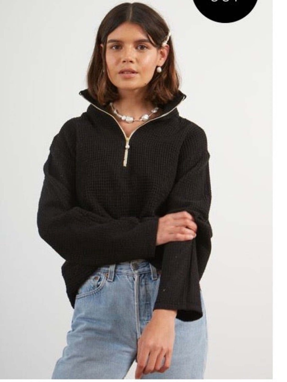 Donni Waffle half zip pullover and Shorts - Picture 3 of 9
